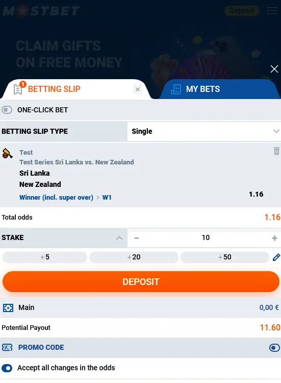 How to place a bet in the Mostbet app for iOS