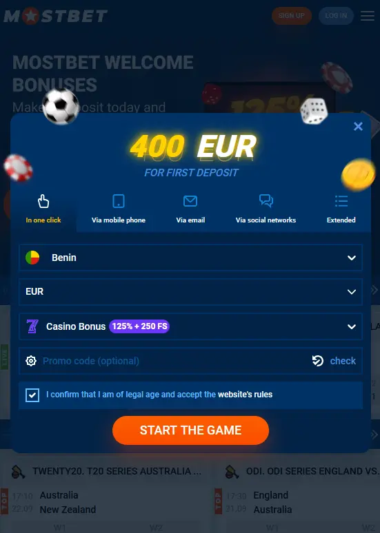 Registering to Mostbet via the iOS app