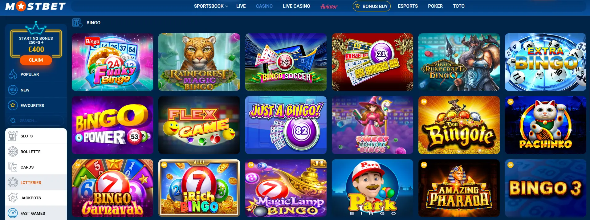 Lotteries at Mostbet