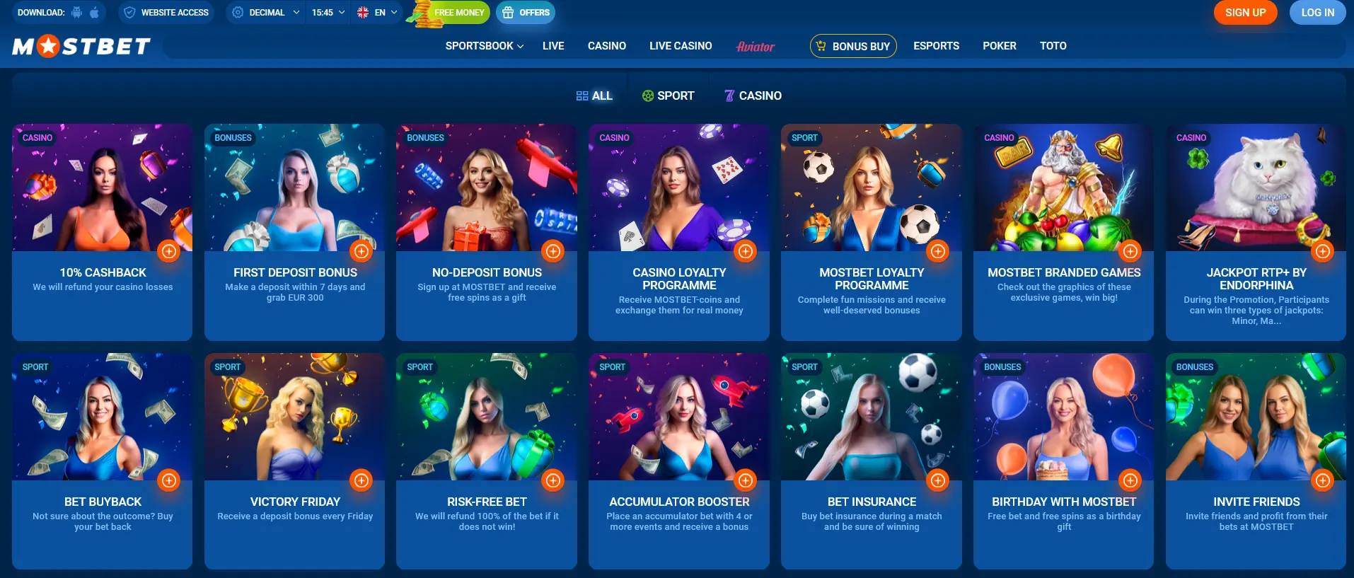 Promotions and bonuses at Mostbet