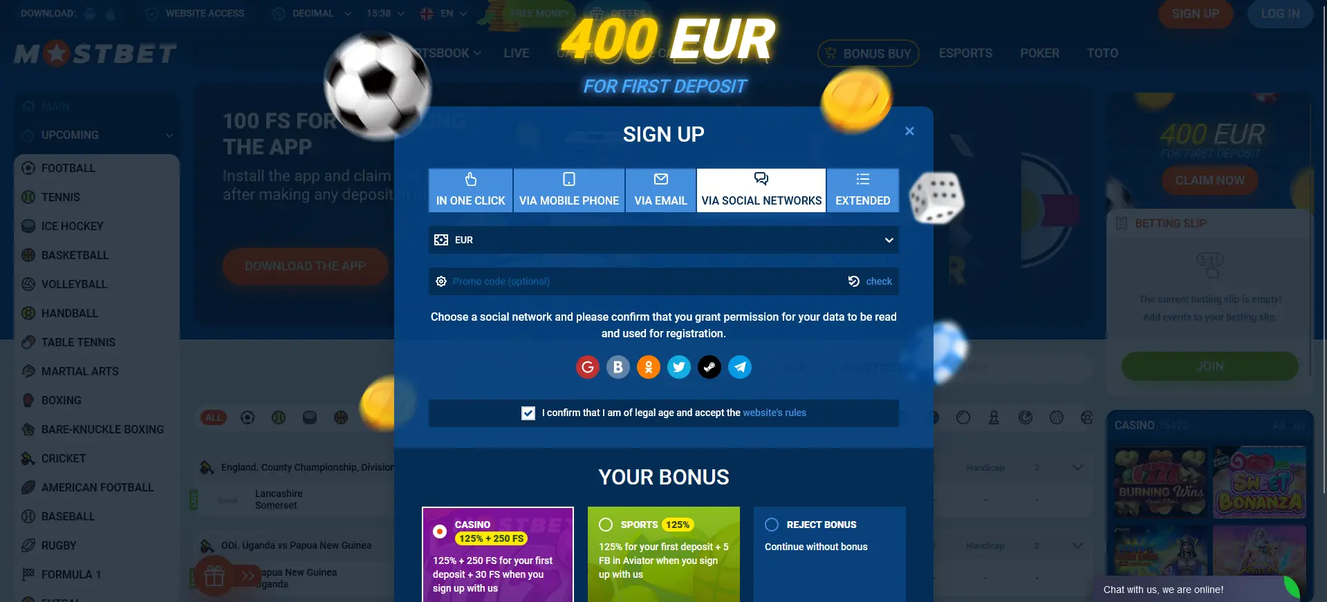 Registration procedure via social networks in Mostbet Registration procedure via social networks in Mostbet